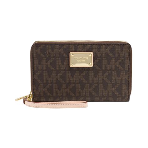 michael kors travel wallet brown|Michael Kors multifunction wallet.